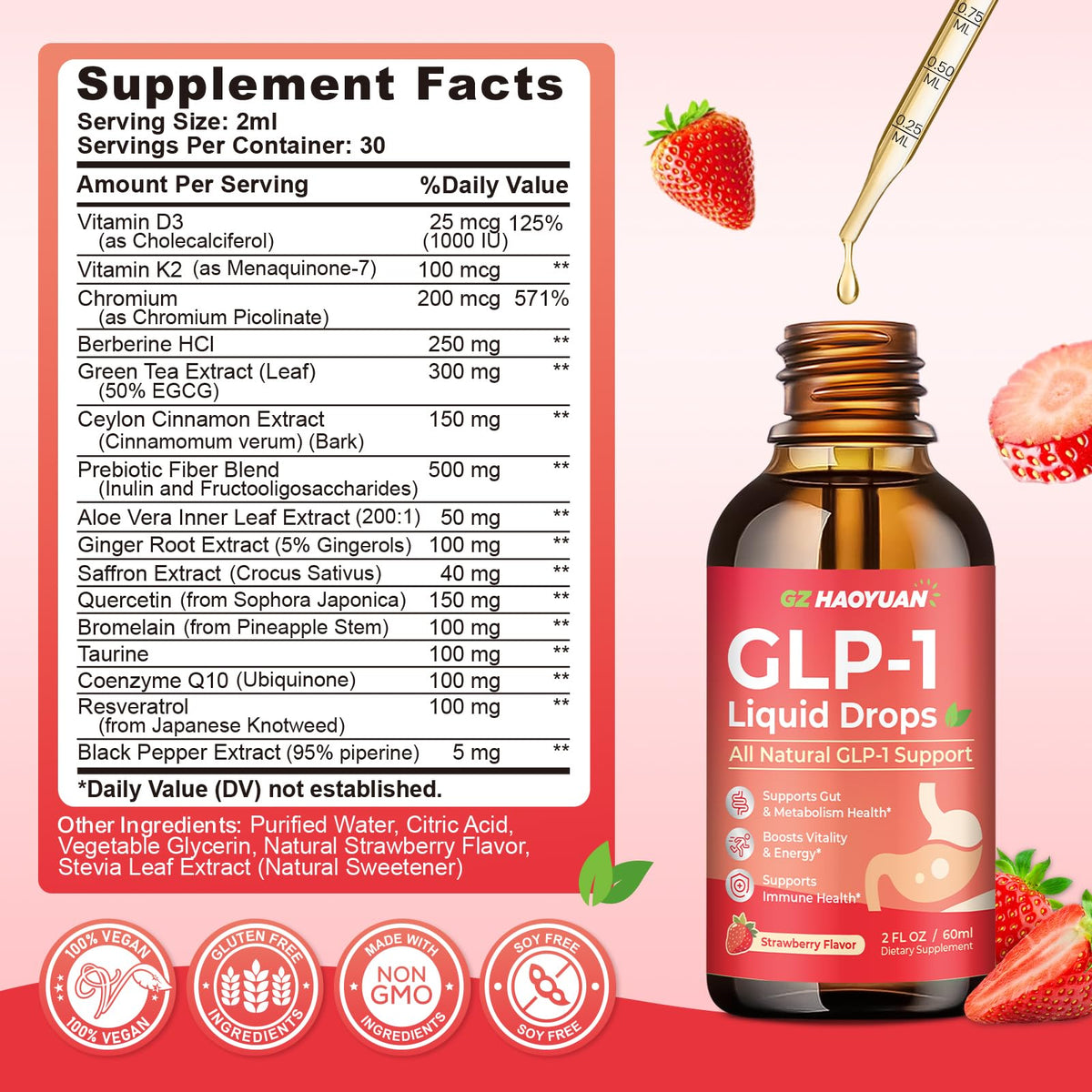 GZ HAOYUAN Complément GLP-1 16 en 1 avec fruits frais