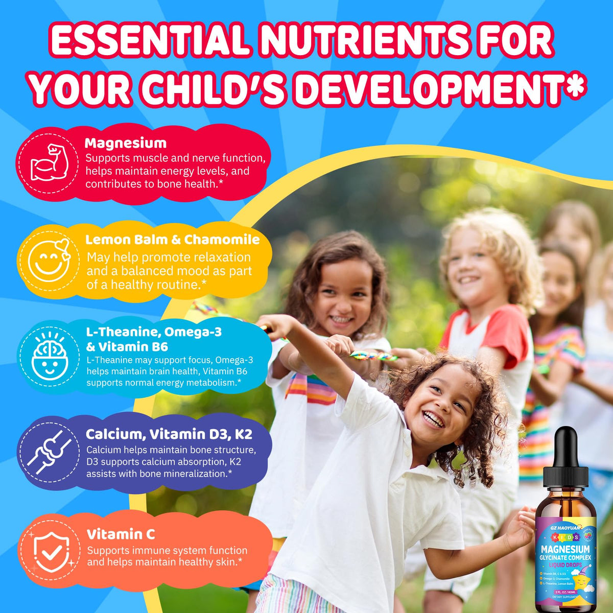 GZ HAOYUAN Gouttes de Magnésium Glycinate pour Enfants en scène de vie