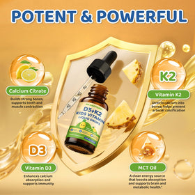 GZ HAOYUAN Gouttes de Vitamine D3 K2 60 ml, étiquette avec ingrédients