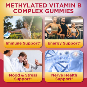 GZ HAOYUAN Gummies Complexe de Vitamines B Méthylées, prise quotidienne