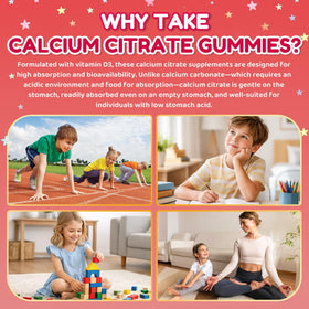 GZ HAOYUAN Gummies de Calcium pour Enfants, dosage quotidien recommandé