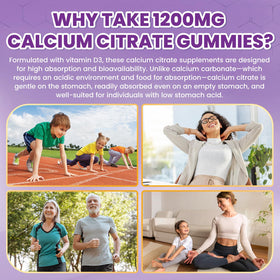 GZ HAOYUAN Gummies de Citrate de Calcium 1200mg contenant 120 gummies