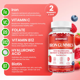 GZ HAOYUAN Gummies de Fer montrant la texture des gummies