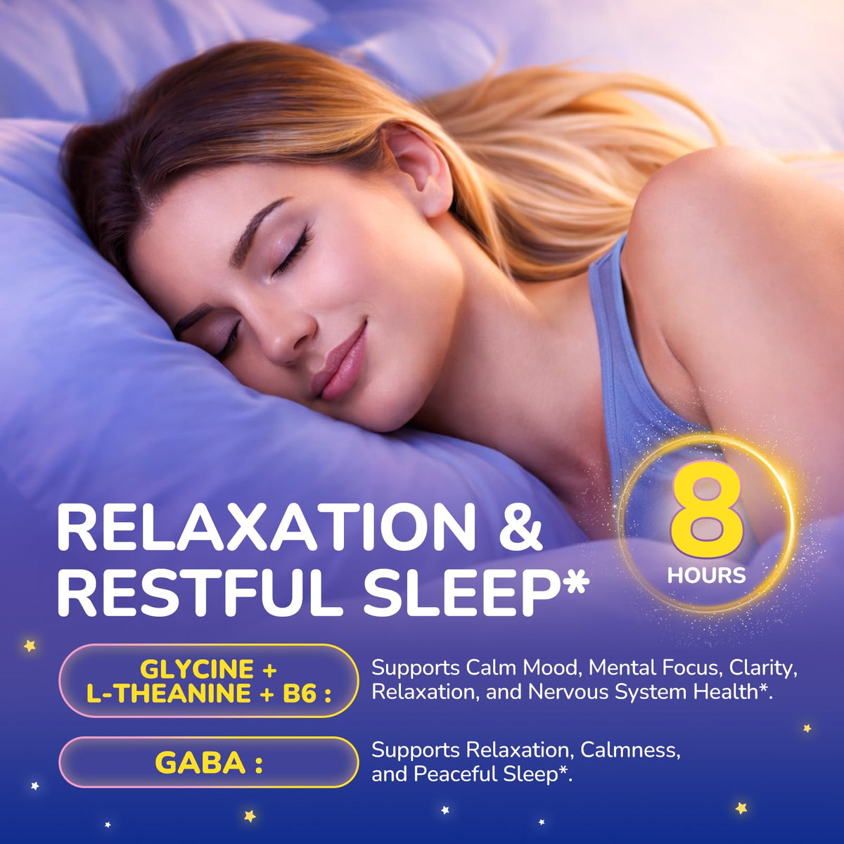 GZ HAOYUAN Gummies de Glycine 3g, dosage recommandé de 2 gummies