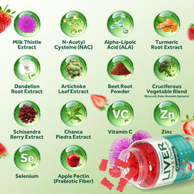 GZ HAOYUAN Gummies Détox du Foie avec ingrédients visibles