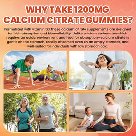 GZ HAOYUAN Gummy de Citrate de Calcium 1200mg avec fruits en arrière-plan