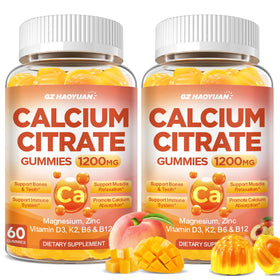 GZ HAOYUAN Gummy de Citrate de Calcium 1200mg devant un fond blanc
