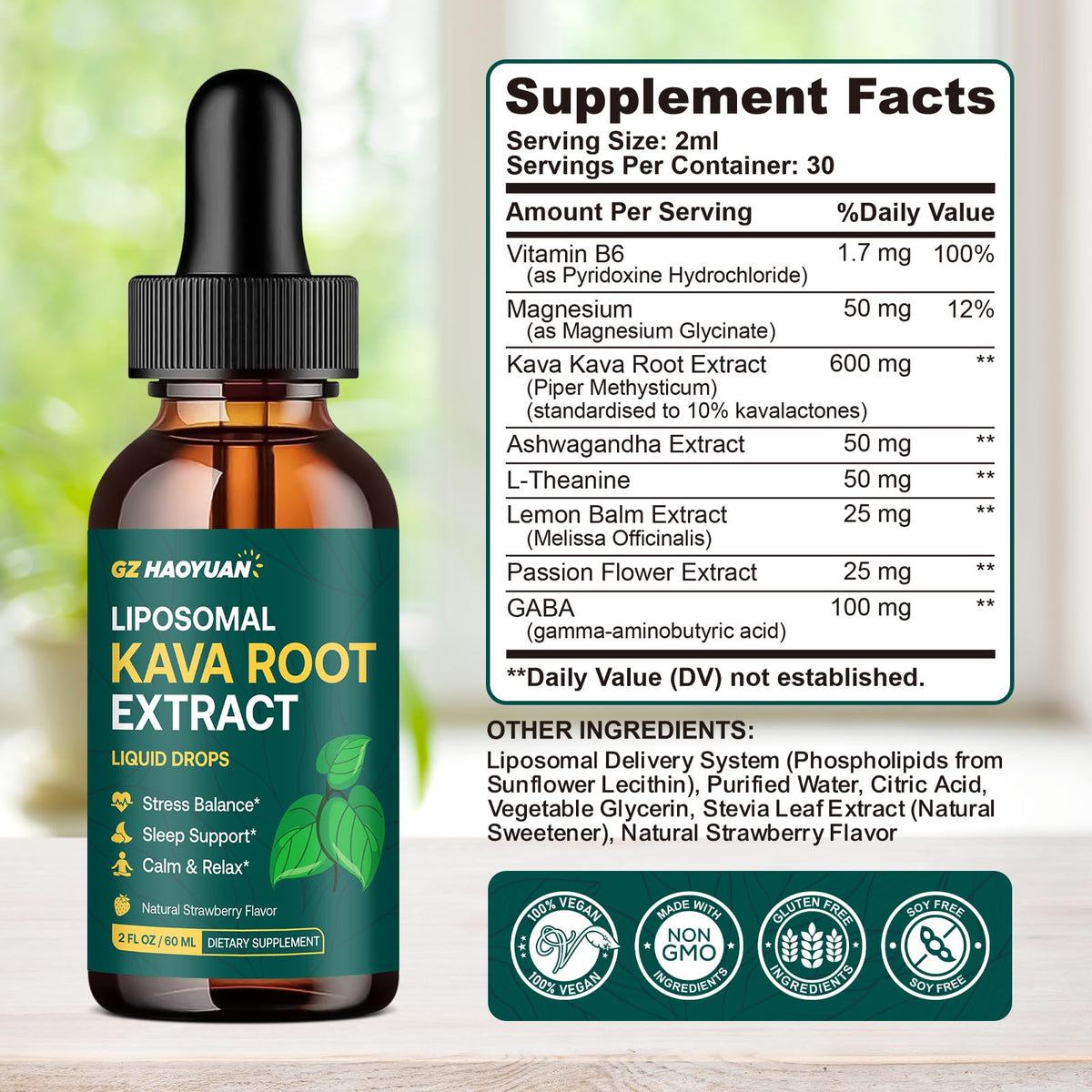 GZ HAOYUAN Kava Kava avec une cuillère doseuse