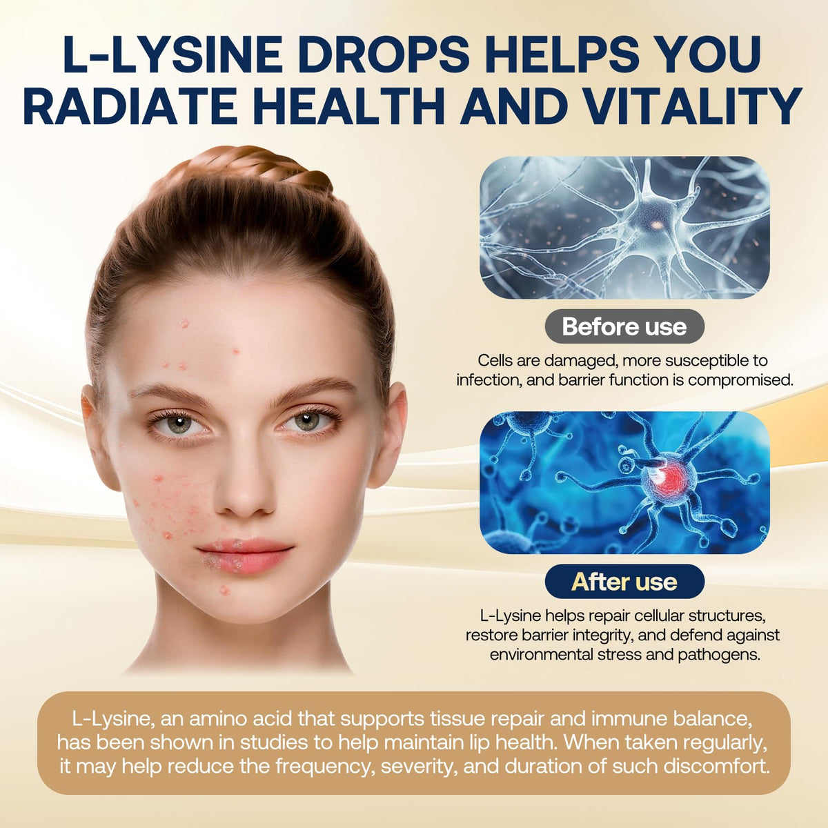 GZ HAOYUAN L-Lysine 1000MG sur fond blanc