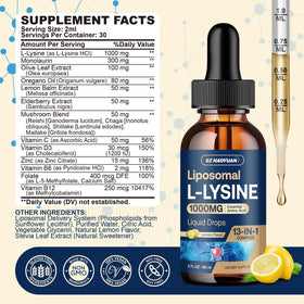 GZ HAOYUAN L-Lysine Liposomal 1000mg gouttes avec étiquette