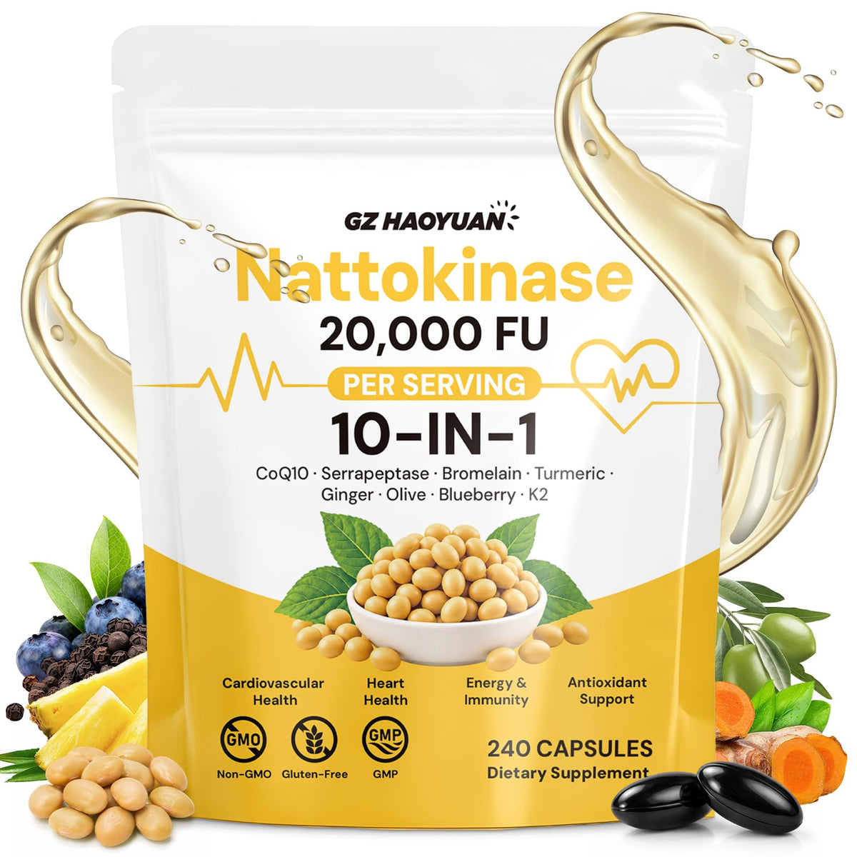 GZ HAOYUAN Nattokinase 20 000 FU flacon avant
