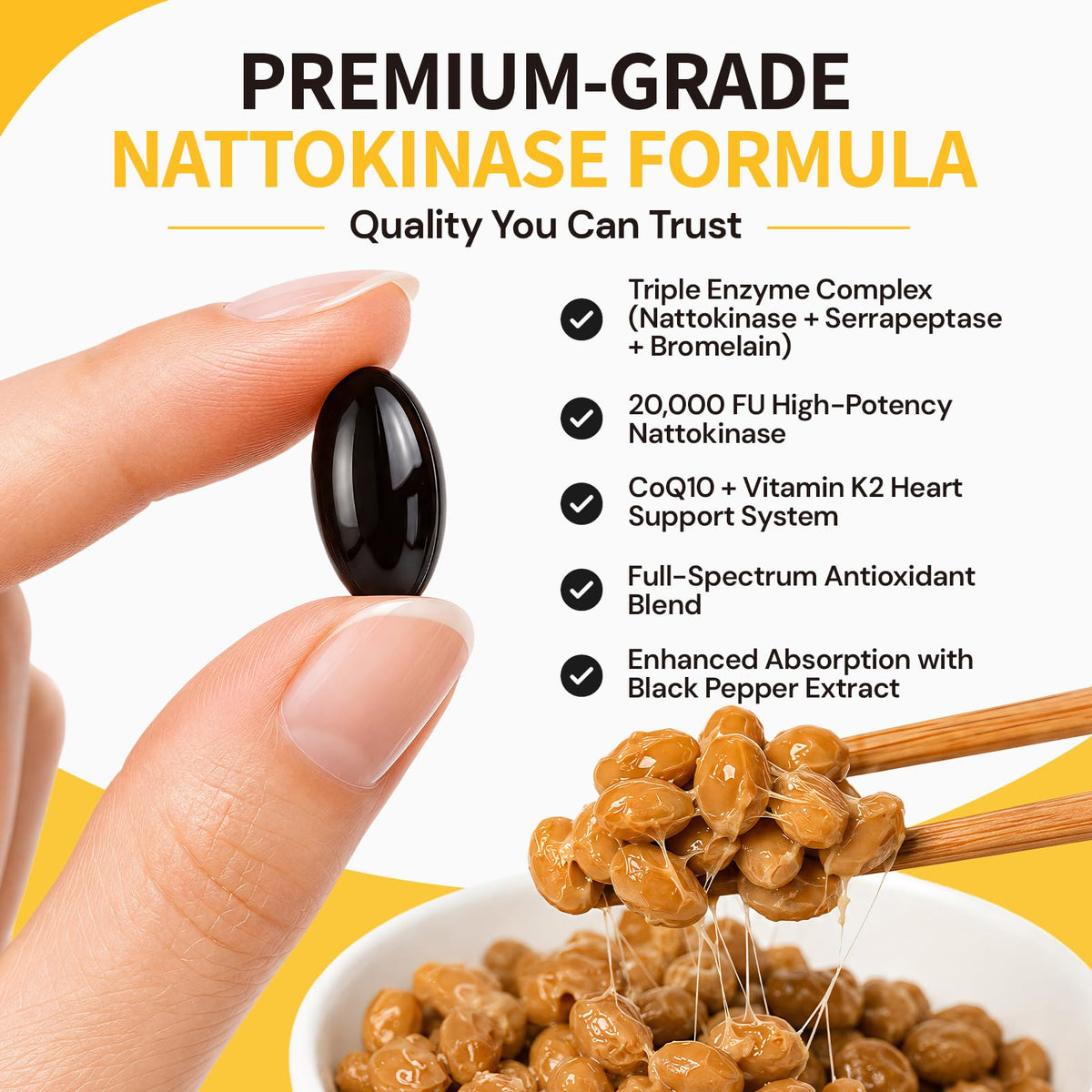 GZ HAOYUAN Nattokinase 20 000 FU gélules avec fruits et légumes