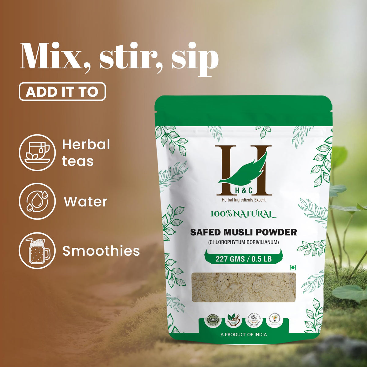 H&C Poudre de Safed Musli 100% naturelle 249 g ingrédients