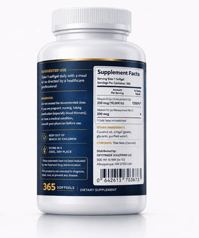 H&D Labs Nutrition D3 K2 10000 UI étiquette détaillant les ingrédients