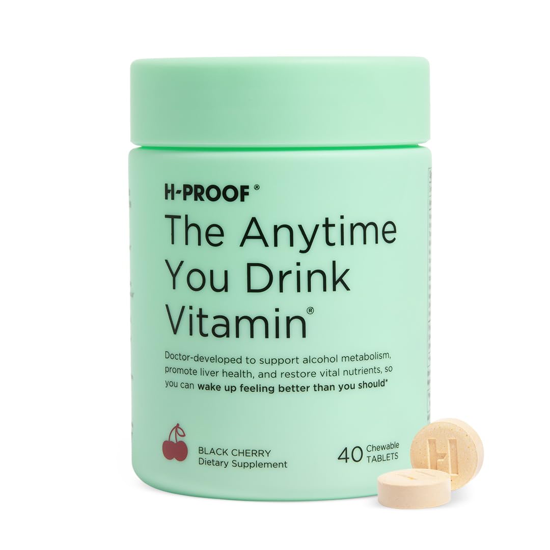 H-PROOF Anytime You Drink comprimés à mâcher cerise noire en vue de face