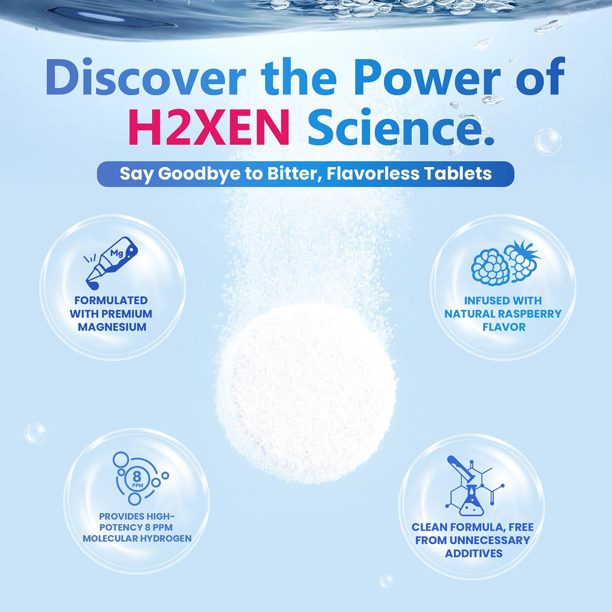 H2XEN Tablettes d'Hydrogène - détails des comprimés