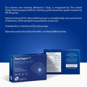 H6 healthSIX Mélatonine 1,5 mg, étiquette avec ingrédients