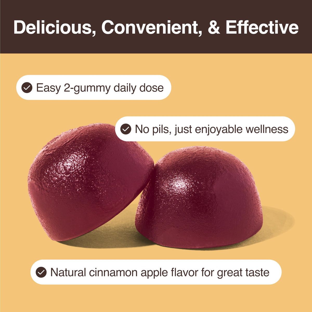 Habit + Habitat Gummies de Cannelle Ceylan à côté d'une pomme Honeycrisp