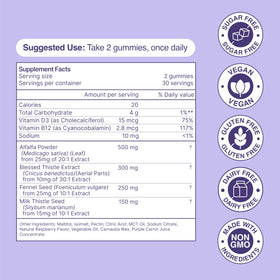 Habit + Habitat Gummies de soutien hépatique 181g ingrédients