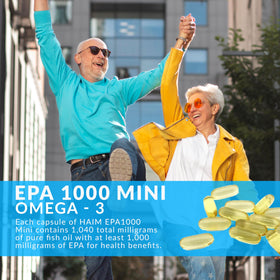 HAIM EPA1000 MINI capsules ouvertes montrant leur taille
