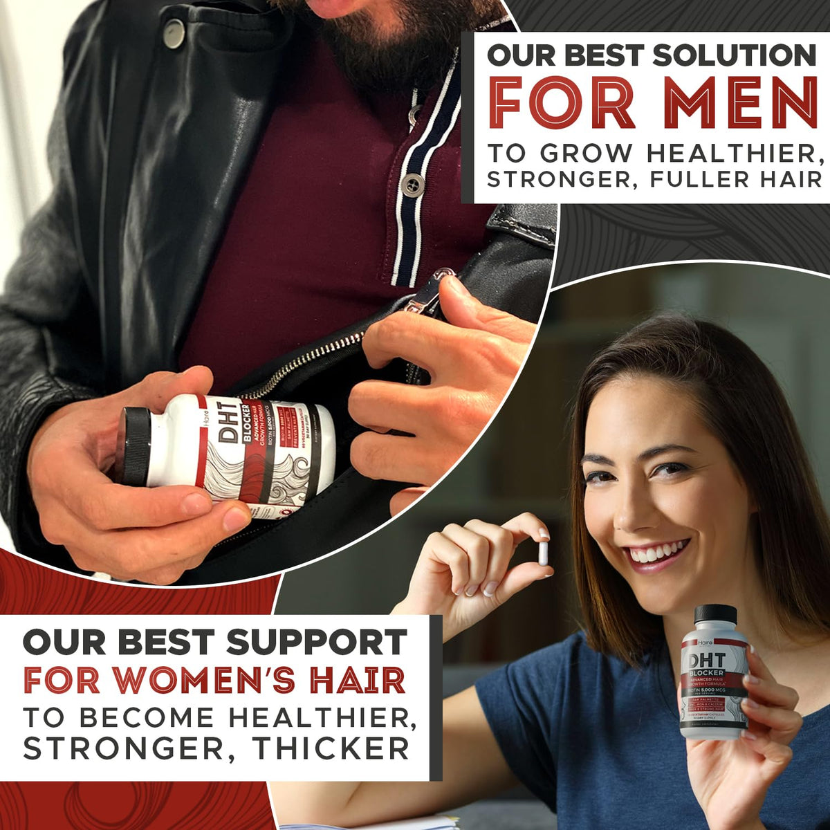 Hairo Nutrition complément cheveux DHT avec description des bienfaits