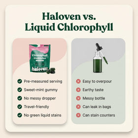 Haloven Gummies de Chlorophylle Menthe avec des ingrédients frais
