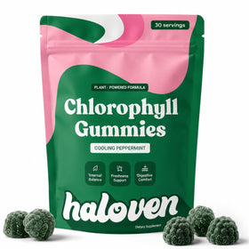Haloven Gummies de Chlorophylle Menthe vue de face