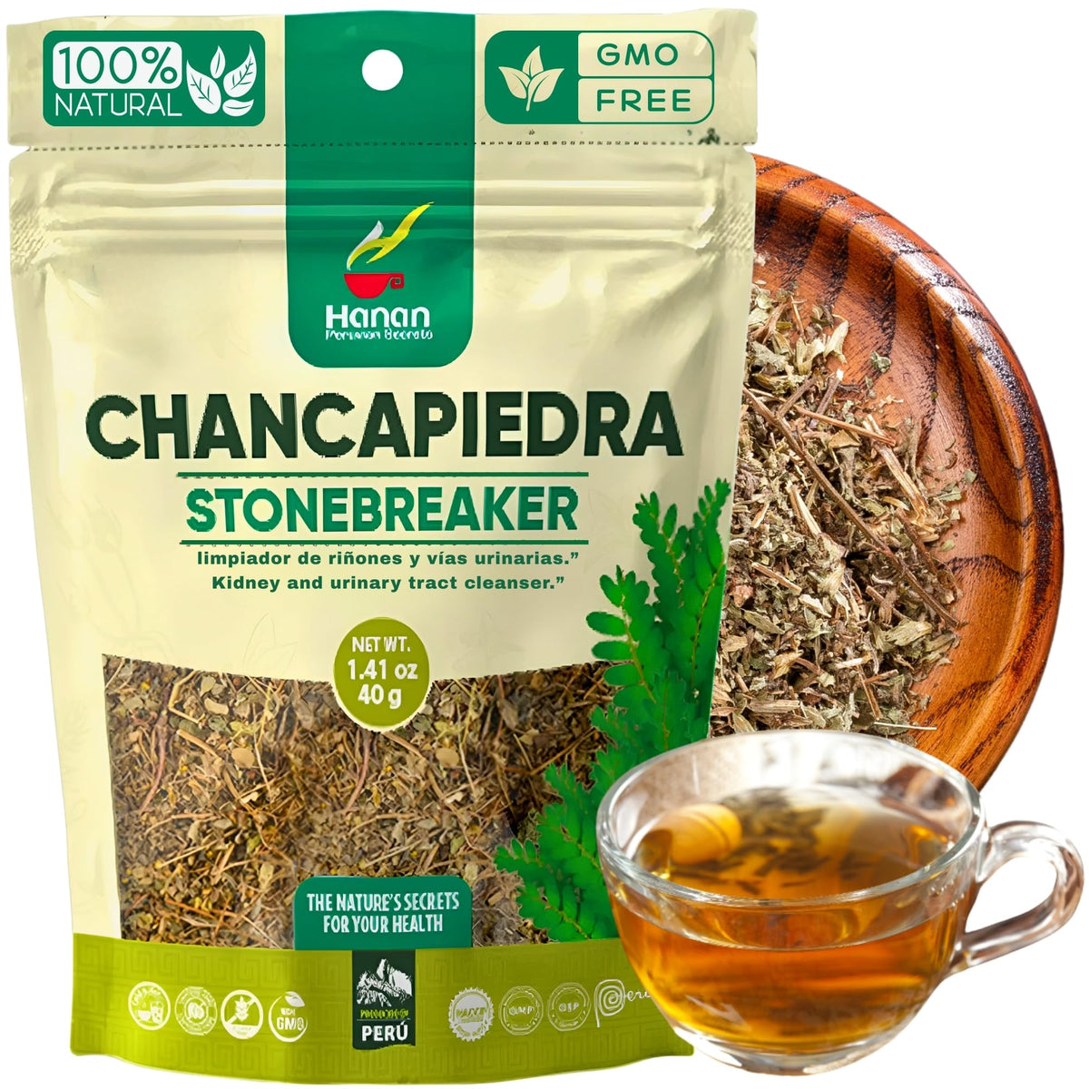 Hanan Chanca Piedra feuilles en vrac 40g emballage avant