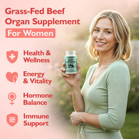 Happee capsules d'organes de boeuf avec étiquette