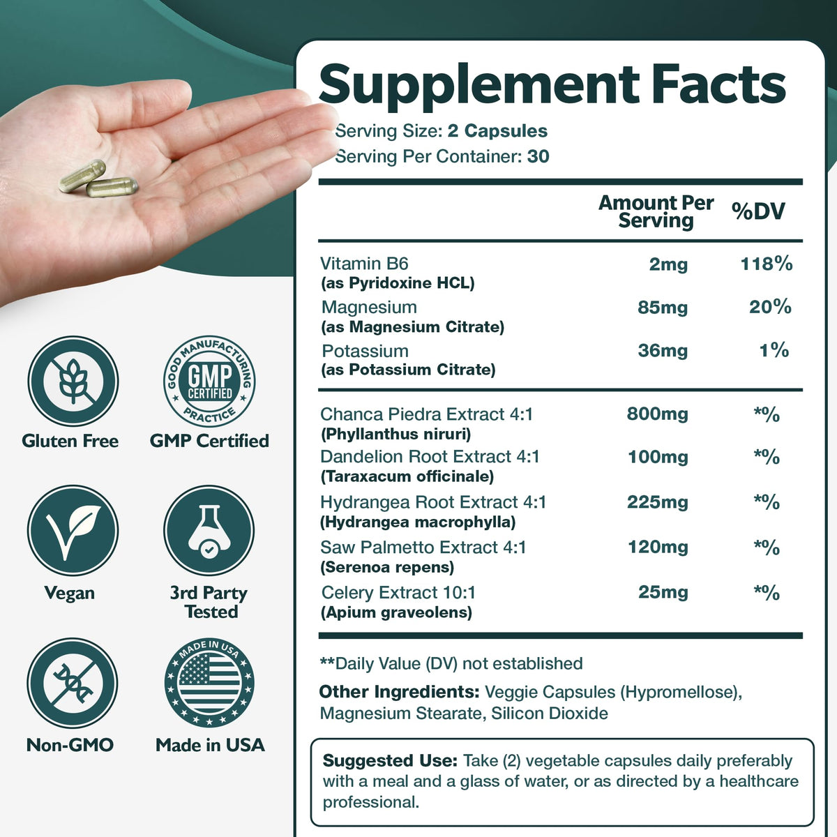 Happee Chanca Piedra 1 270 mg gélules en boîte