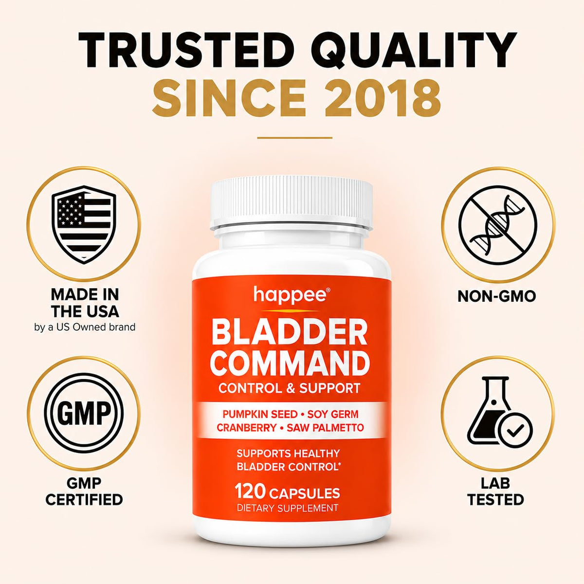 Happee Complément Alimentaire Contrôle Urinaire 1 220 mg - ingrédients