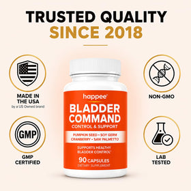 Happee Complément Alimentaire Contrôle Vésical 1220mg avec ingrédients
