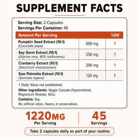 Happee Complément Alimentaire Contrôle Vésical 1220mg sur fond blanc