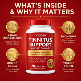 Happee Complément Alimentaire Tinnitus 120 Capsules arrière