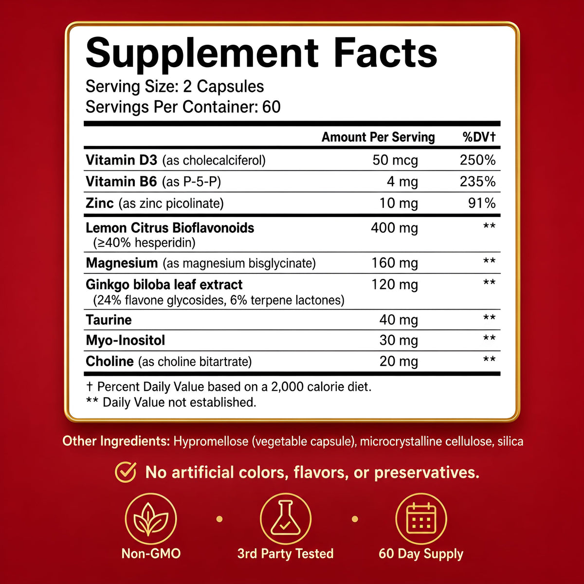 Happee Complément Alimentaire Tinnitus 120 Capsules avec des ingrédients naturels