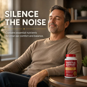 Happee Complément Alimentaire Tinnitus 120 Capsules sur une table