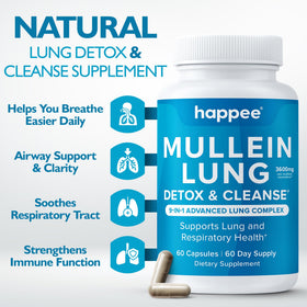 Happee Mullein complément alimentaire 9-en-1 capsules dans l'emballage