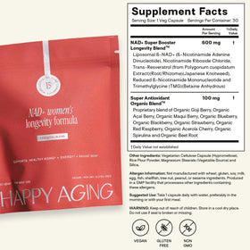 Happy Aging Complément Alimentaire 30 Capsules avec une main tenant le produit