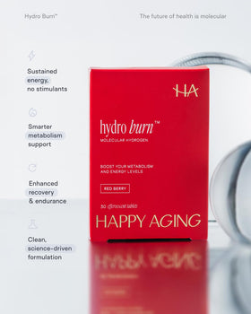 Happy Aging Tablettes d'Hydrogène Moléculaire H2 ingrédients de la boîte