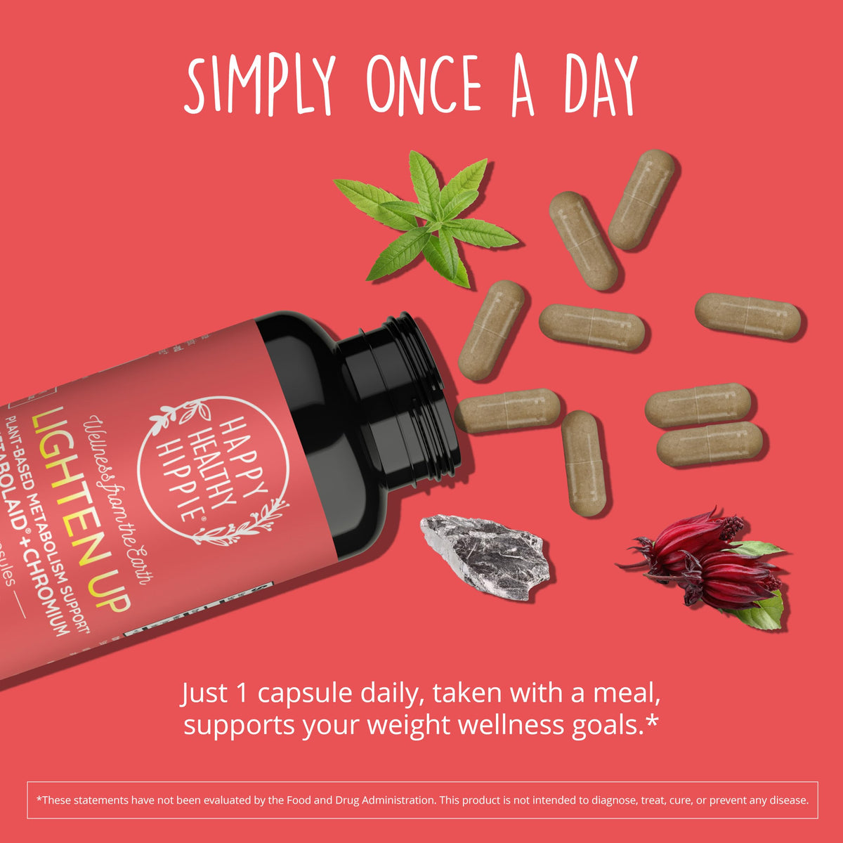 Happy Healthy Hippie a balanced routine, gélules avec un verre d'eau