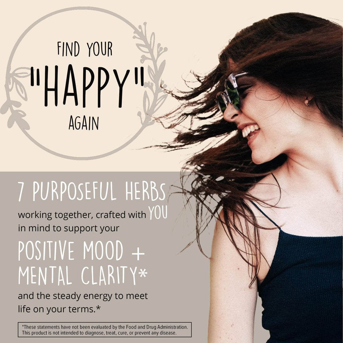 Happy Healthy Hippie Joy-Filled 120 Capsules side view