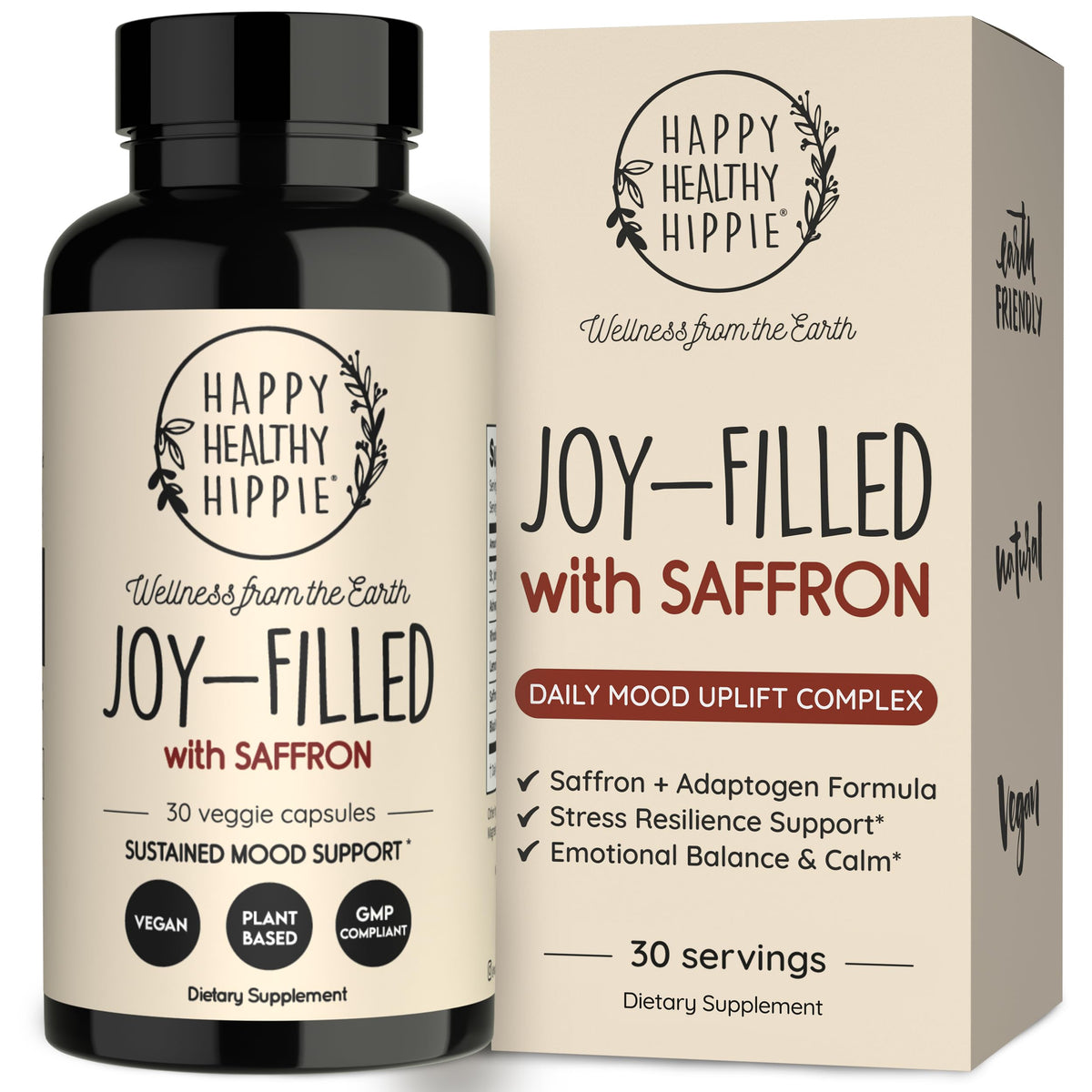 Happy Healthy Hippie Joy-Filled with Saffron 30mg capsules front view