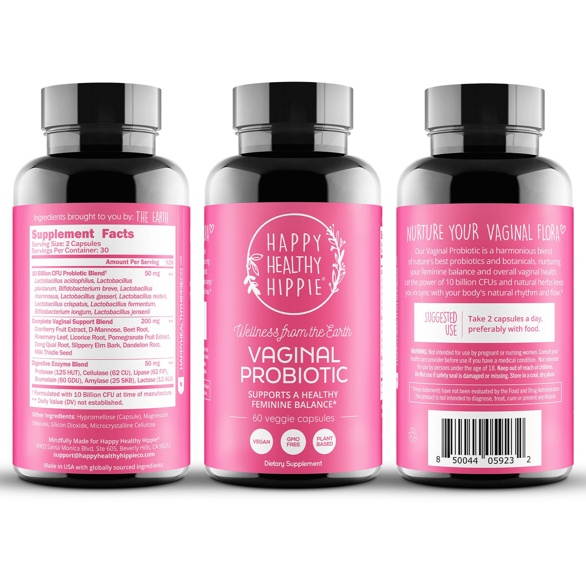 Happy Healthy Hippie Probiotique Vaginal 60 capsules en usage