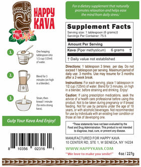HAPPY KAVA Poudre de Kava Micronisée 118g emballage
