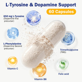 Happy Saffron Plus capsules végétariennes L-Tyrosine 650 mg