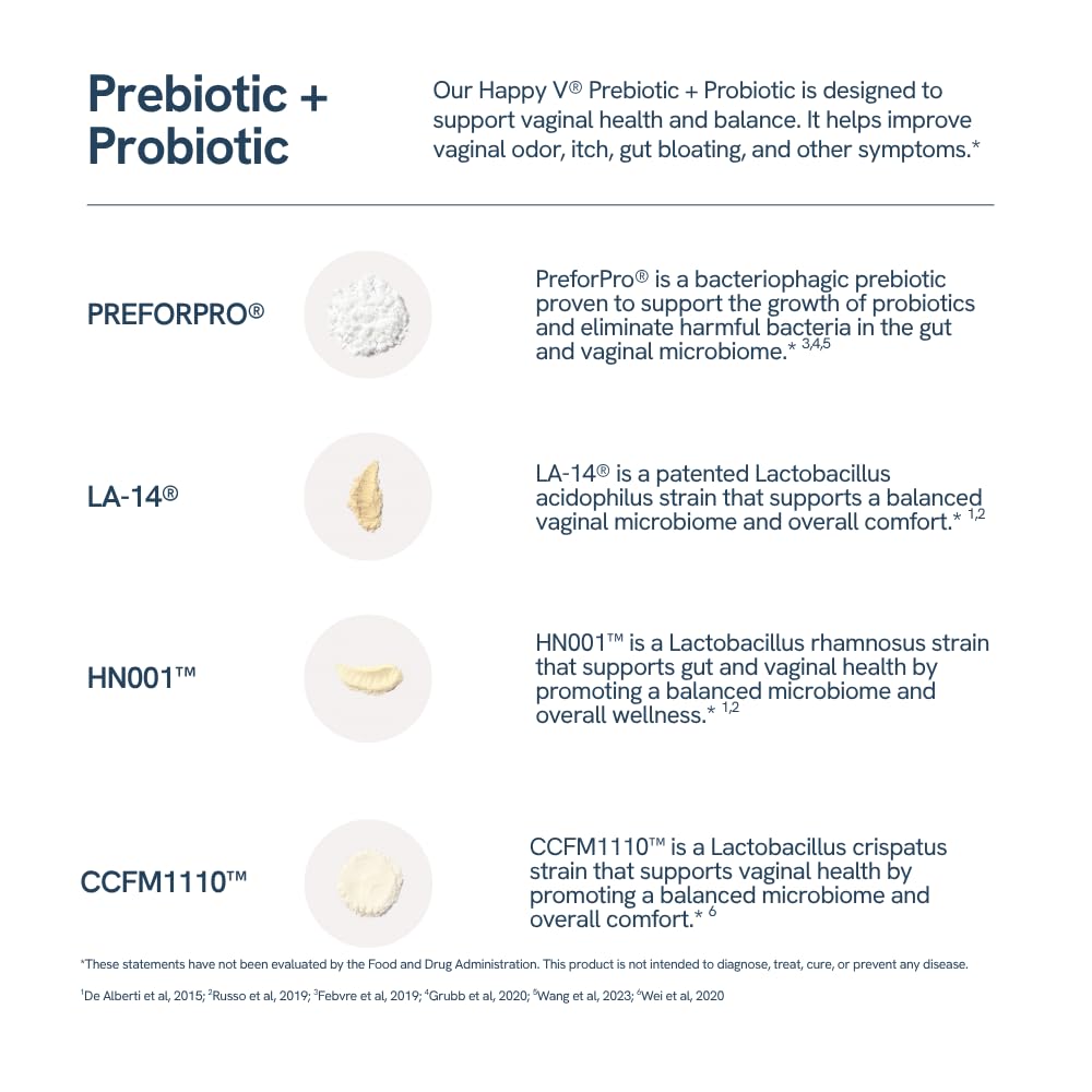 Happy V Probiotiques sur un fond neutre
