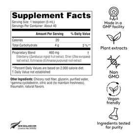 Harker Herbals Sirop Bien-Être 200 ml vue arrière avec ingrédients