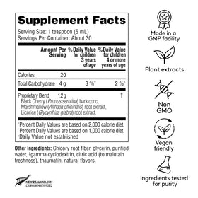 Harker Herbals Sirop Herbal de Nuit pour Enfants 150 ml étiquette et ingrédients