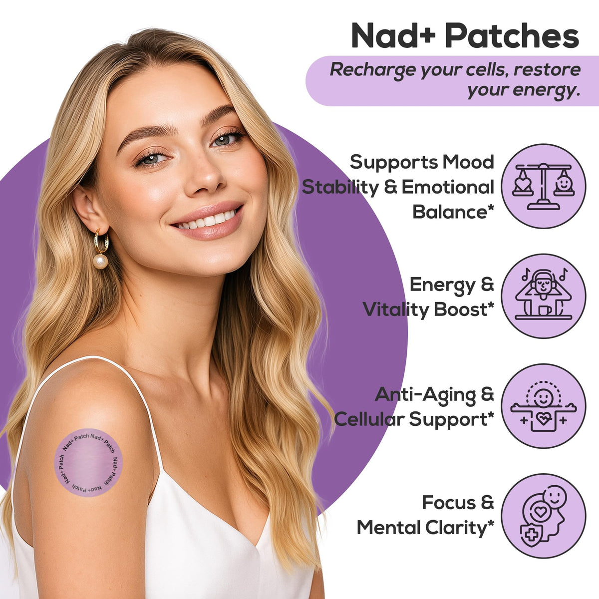 HARMONIFY patch NAD+ application sur la peau