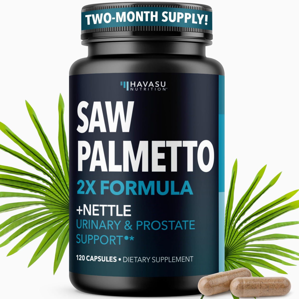HAVASU NUTRITION Complément Saw Palmetto et Racine d'Urtiquaire, vue avant